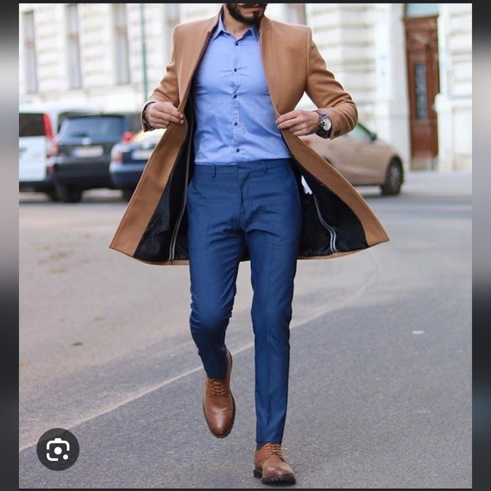 ZARA MEN'S NEW NAVY PATERNED DRESS PANTS 31 32
